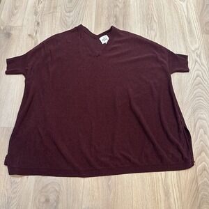 April Marin Maroon‎ Sweater One Size Oversized Knit Top Sweater. Lagenlook Boxy